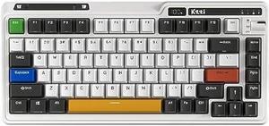 KZZI K75 PRO RGB 75% Wireless Gasket Mechanical Keyboard, Triple Mode Bluetooth5.0/2.4G/USB-C 82 Keys Hot Swappable Gaming Keyboard w/Knob & Power Display, Custom Tactile Switches, Arcade Games