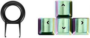 Fitlink Stainless Steel Metal Keycaps with Key Puller for Mechanical Keyboard Cherry Mx Switch(Direction Keys,Colorful)