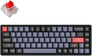 Keychron K6 Pro Wireless Custom Mechanical Keyboard, QMK/VIA Programmable Macro, Hot-Swappable Keychron K Pro Red Switch, 65% Layout Aluminum RGB Backlit Office Gaming Keyboard for Mac Windows Linux