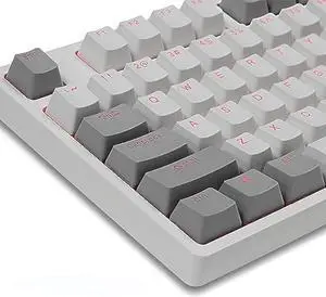 Happy Balls PBT Keycaps Backlit Cherry MX Keycap Set Doubleshot OEM Profile Translucent for US Layout 61 87 104 108 MX Switches Mechanical Keyboard (Gray White)