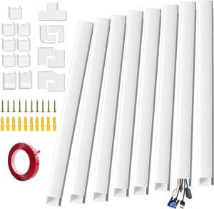 YCLYC 62.8in Cable Cover Wall, White Wire Cover for Wall