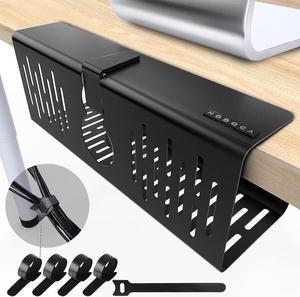 Under Desk Cable Management Tray, Adjustable 11.2 into 21.8 No Drill Wire  Organizer, Cord Management with Cable Holder Ties for Office Home Desk  Cable Hider 