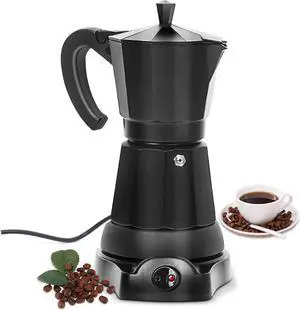 SHANGSKY Coffee Pot Electric Moka Pot 6 Cup, Espresso Coffee Maker Cafeteras Electricas Italian Coffee Maker Espresso Makers Portable Aluminum Electric Mocha Pot, Coffee Machine Moka Maker