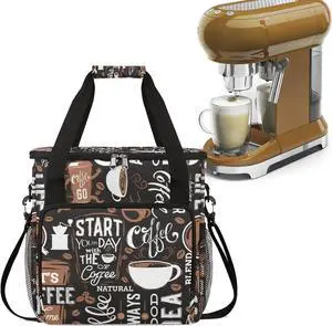 cfpolar Coffee Maker Storage Bag, Waterproof Travel Carrying Storage Tote Bag Organizer Case, Compatible with K-Mini or K-Mini Plus, And Suitable for Other Accessories With Pockets for K-Cup Pods