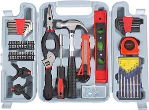 Stalwart 75HT5003 Tool Kit  132 HeatTreated Pieces with Carrying Case  Essential Steel Hand Tool and Basic Repair Set for Apartments Dorm Homeowners