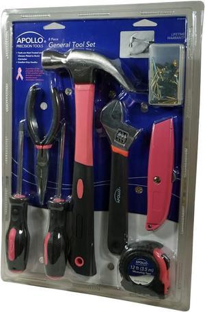 Apollo Precision Tools DT1043NP 8Piece General Tool Kit  Pink