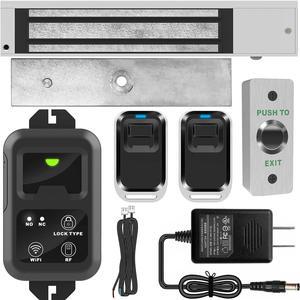 2.4GHz WiFi Outswinging Indoor 600lb Electic Magnetic Door Lock System Kit Remote and Smartphone app Control
