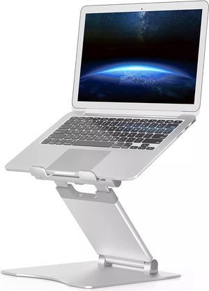 Aluminium Foldable Laptop Stand for Desk, Work from Home Essentials, MacBook Stand, Adjustable Ergonomic Design, Silver, 1 Unit