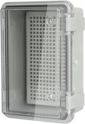 LMioEtool ABS Plastic Dustproof Waterproof IP65 Junction Box Hinged Shell Universal Electrical Project Enclosure Gray, with PC Transparent Clear Cover 5.9 x 3.9 x 2.8inch(150 x100 x70mm)
