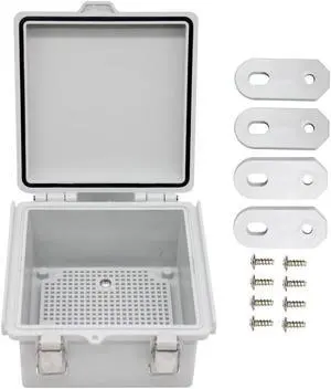 ABS Electric Junction Box, IP67 Weatherproof Electrical Boxes, Hinged Clear Cover Outdoor Waterproof Plastic Enclosure Box with Lock, Small Dustproof Case 5.9×5.9×3.5 inch(150×150×90mm)