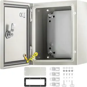 VEVOR NEMA Steel Enclosure 10×8×6,NEMA 4X Steel Electrical Box,IP66 Waterproof & Dustproof,Outdoor/Indoor Electrical Junction Box,with Mounting Plate