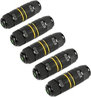 IP68 Outdoor Waterproof Junction Box Electrical Cable Connector, Easy to Install, UL,M16 for Ø 3.5-10mm Wire Range(AC 400V, 17.5A),2 Way 3Pin 5Pack