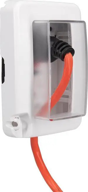 Intermatic WP6000W Low-Profile In-Use Weatherproof Cover, White - Durable Outdoor Outlet Protection | Expandable Design | Easy Installation