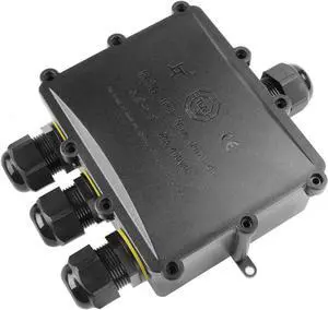 4 Way Electrical Junction Box, La Vane IP68 Waterproof 4 Way Cable Connector Lighting Connector Electric External Coupler, Cable Gland Ø 4-14mm