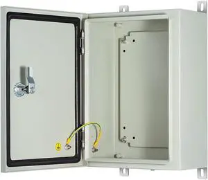 Metal Enclosure, IP65 Waterproof Electrical Box for Indoor and Outdoor Projects, Includes Mounting Plate and Wall Bracket 350×250×150mm (14"×10"×6")