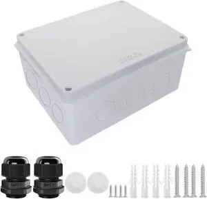 LeMotech Junction Box, Electrical Box IP65 Water Resistant Dustproof ABS Plastic Project Enclosure for Electronics White 10 x 7.9 x 4.7 inch