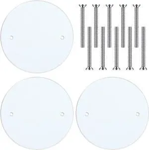 Shimeyao Metal Ceiling Blank up Cover 5 Inch White Round Ceiling Cover Plate with 10 Mounting Screws to Round/octagon Box Openings or Walls (3 Pack, 3.5 Inch Holes Spaced)