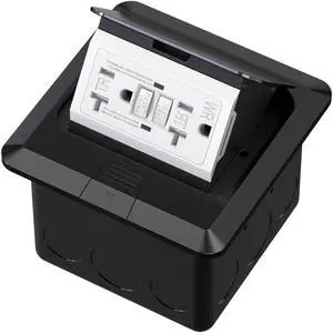 KYHSHJ Pop Up Floor Electrical Outlet with 20 Amp Stainless Steel GFCI Tamper Receptacle Outlet, Corrosive Resistant HardwareETL Listed,Black