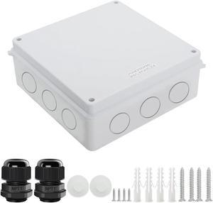 LeMotech Junction Box, Electrical Box IP65 Water Resistant Dustproof ABS Plastic Project Enclosure for Electronics White 7.9 x 7.9 x 3.1 inch