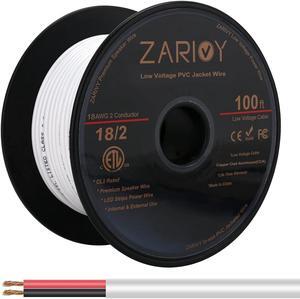 100 Feet 18 Gauge 2 Conductors Red Black Wire with Fire Resistant CL2 White Jacket, 18AWG Hookup Electrical Wire LED Strips Extension Cord Cable for LED Ribbon Lamp Tape Lighting