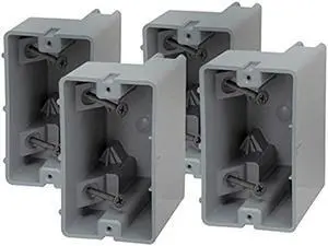 Madison Electric Products MSB1G4PK MSB1G Smart Depth Adjustable Box, 1 Gang, 18.5 cu. in. Gray (Pack of 4)