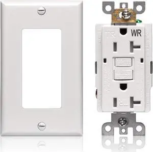 GFCI Outlet 20 amp Receptacle - UL Listed WR Tamper Resistant End of Life Monitoring Self-Test Electrical Outlets GFCI Receptacle for Outdoor White