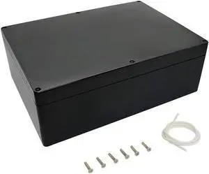 LeMotech Project Box ABS Plastic IP65 Waterproof Dustproof Electrical Junction Box Outdoor Enclosure for Electronics Black 11.41" x 8.26" x 3.93" (290 x 210 x 100mm)