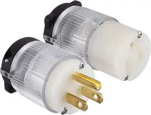 Miady Lighted Extension Cord Ends, 15 Amp 125 Volt NEMA 5-15, 2Pole 3Wire, Electric Plug Replacement, UL listed