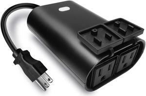 Outdoor Z-Wave Plus On/Off Light and Appliance Plug, Two On/Off Smart Outlet, Zwave Hub Required, Works with SmartThings, Wink, Alexa (ZW97)