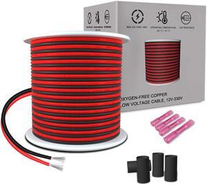 18 Gauge Electrical Wire, 65.6ft Extension Cable 18 AWG ga Stranded Tinned Copper Electric Wire 2 Cord 20M for Led Strips Single Color 3528 5050,12 LEDs Tube/Bulb/Ribbon Lamp Tape/Lighting