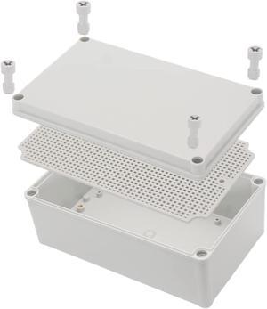 YETLEBOX Waterproof Electrical Box with Mounting Plate 250x150x100mm, IP67 Junction Box Dustproof Plastic DIY Electric Project Enclosure Box Grey 9.8"x 5.9"x 3.9"