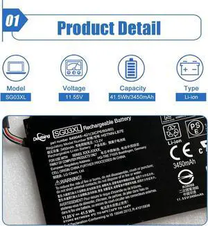 849048-421 SG03XL 849314-850 Battery 11.5V 41.5Wh for HP Envy M7 17T-U100 Series M7-U109DX M7-U009DX 17-U011NR W2K87UA 17-U110NR W289UA 17-U275CL 17-U177CL 849315-856 W2K88UA W2K86UA Laptop Battery