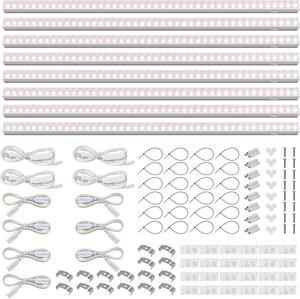 Barrina T5 Grow Lights for Indoor Plants, Full Spectrum Grow Light, 2ft 80W (8 x 10W), Plant Lights for Indoor Plants Growing, Pinkish White, 8-Pack