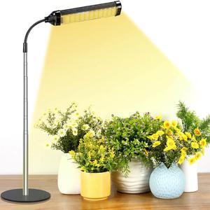 Grow Light, LED Plant Light for Indoor Plants Growing, Full Spectrum Desk Growth Lamp with Automatic Timer for 2H/4H/8H, 5 Dimmable Levels, Height Adjustable7-23, Black (Without USB Plug)