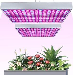LED Grow Light for Indoor Plants Growing Lamp 225 LEDs UV IR Red Blue Full Spectrum 75W LED Plant Lights Bulb Panel for Hydroponics Greenhouse Seedling Veg and Flower (2 Pack)