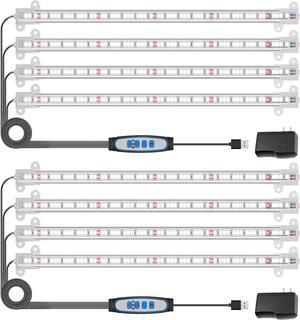 Wiaxulay Grow Lights for Indoor Plants Full Spectrum, 6000K LED Plant Grow Light Strips, Grow Lamp with Auto On/Off 6/12/16H Timer, 5 Dimmable Levels, 3 Switch Modes for Hydroponics Seedling