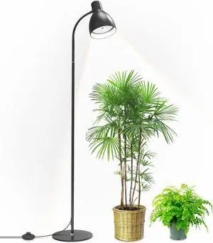 Grow Light Floor Lamp, 5000K Full Spectrum Plant Light for Indoor Plants, 25W LED Grow Light with Stand, Floor Grow Lamp with On/Off Switch, 59" H Stand with Adjustable Angle Light Bulb