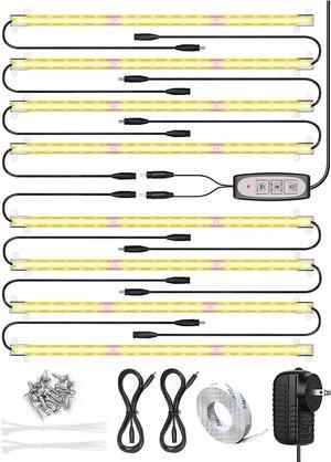 LED Grow Light Strip, 8 Pack Grow Lights for Indoor Plants, 80W Full Spectrum Plant Lights with 4 Dimmable Level, Auto On/Off 3/6/12H Timer, Sunlike Grow Lamp for Seedling Veg Flower Hydroponics