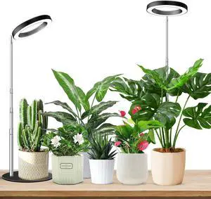 Grow Lights for Indoor Plants Full Spectrum, 80 LEDs Plant Light for Indoor Plants, Height Adjustable Desktop Growing Lamp with Auto Timer 6/12/16Hrs, 3 Optional Spectrums,5 Brightness,2 Packs