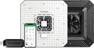 VIVOSUN Smart Grow System with The AeroLight A100SE, 100W LED Grow Light w/Integrated Circulation Fan & GrowHub Controller E25, Establish an Intelligent Grow Environment