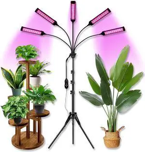 Grow Lights for Indoor Plants, Full Spectrum led Grow Light with Stand, Auto On/Off Timing 3/6/9/12/15/18H & 11 Brightness Levels, Plant Light for Indoor Plants with Red+Blue+Sunlike
