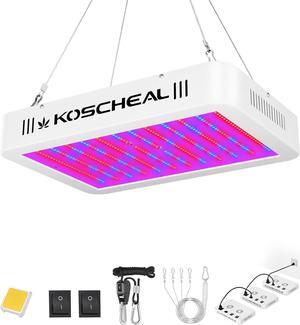 KOSCHEAL LED Grow Light Full Spectrum 1200W, Plant Grow Light with Veg & Bloom Switch for Hydroponic Indoor Plants LED Grow Lamp with Daisy Chain, Output 140W