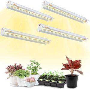 Plant Lights for Indoor Growing Seedlings  16 in Long 4Count 10W x4 Full Spectrum T5 Grow Light Bars for Seed Starting 4000K White LED Grow Lights Strip wReflectors for ShelfRack