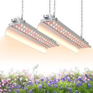 LED Grow Lights 1.4FT for Indoor Plants Full Spectrum, 660nm Hanging Grow Light 3600K, Led Plant Grow Lights for Indoor Plants, Grow Lamp with Reflectors 36W(2×18W), 2 Pack