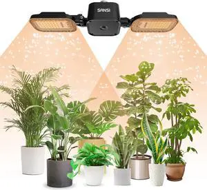 SANSI LED Grow Lights for Indoor Plants, Full Spectrum High PPF Plant Grow Light, 60W Indoor Plant Lights for 2x3ft Growing, Seed Starting, Blooming and Fruiting, E26 Base (Not Include Power Cord)