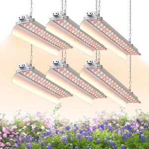 LED Grow Lights 1.4FT for Indoor Plants Full Spectrum, 660nm Hanging Grow Light 3600K, Led Plant Grow Lights for Indoor Plants, Grow Lamp with Reflectors 108W(6×18W), 6 Pack