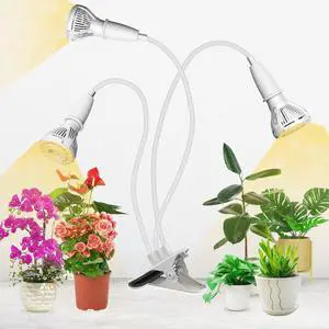 Grow Lights for Indoor Plants, LED 30W Full Spectrum Bulb Replaceable Plant Light, 450W Equivalent Clip on Grow Light with Optical Lens for Indoor Growing, Lifetime Free Bulb Replacement