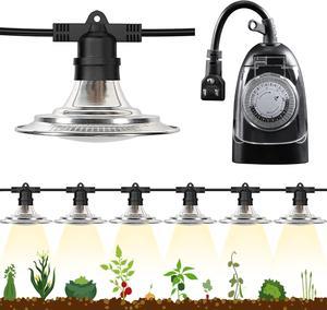 Espird LED Grow Light Plant Growing Lamps with Timer Outdoor Waterproof Grow Light String Grow Lights for Greenhouse Full Spectrum Grow Light for Seeding Veg Flowers 6 Lights