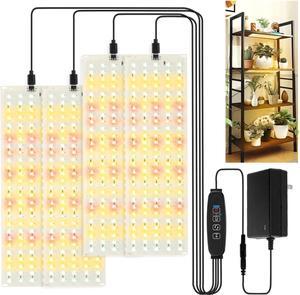 LINGSFIRE 4PCS LED Grow Lights, 40w Full Spectrum Grow Light 540 LEDs Grow Lights for Indoor Plants with Timer Dimmable Thin Grow Light Panel for Under Cabinet Plant Seedlings Flowers Veg and More