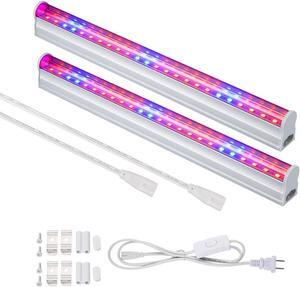LED Grow Light, 2pcs T5 Tube SMD2835 High Brightness Red Blue Spectrum Plant Growing Lights Bar for Indoor Plants Veg and Flower Seeding with US Plug Switch Wire 11.5inch /Strip